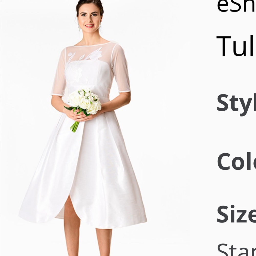 White wedding dress.